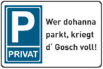Metallschild "Privatparkplatz"
